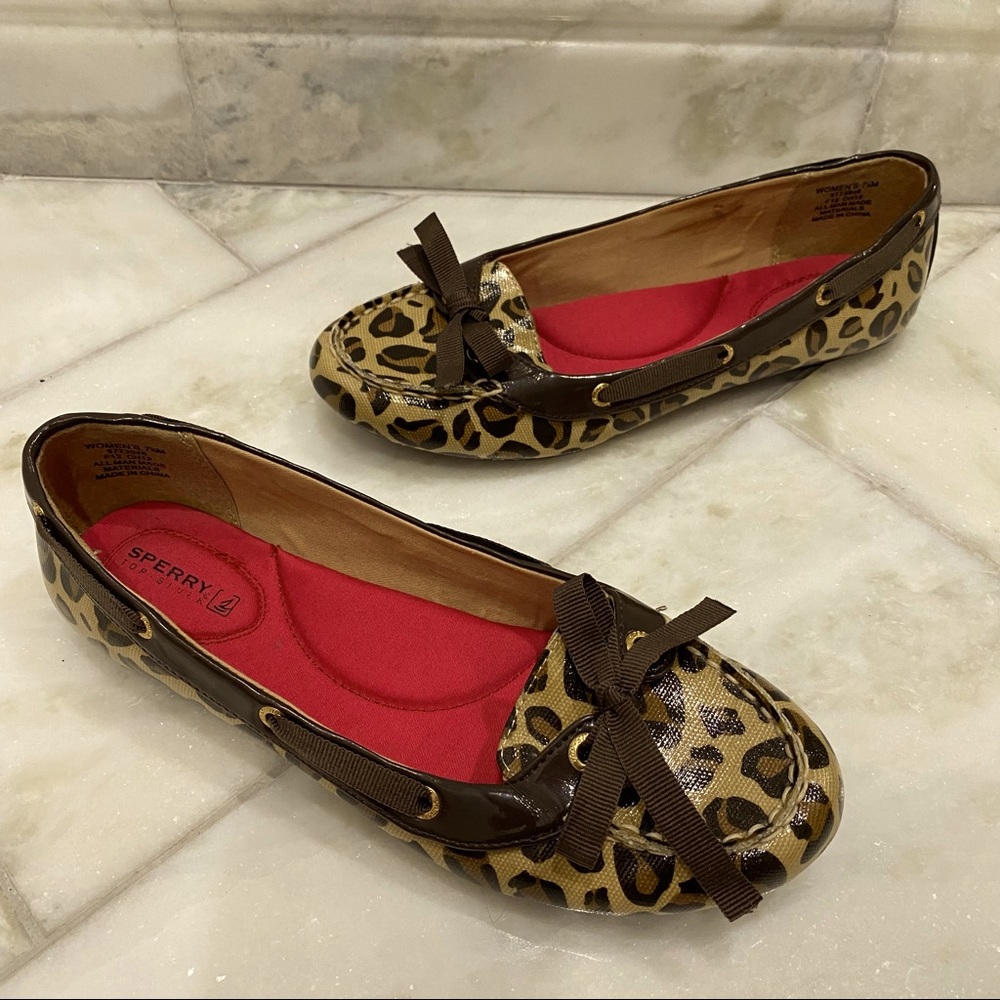 Sperry Leopard Print Size 7.5 - image 1